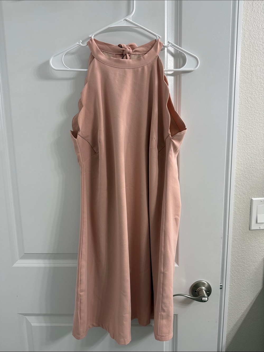 Sleeveless Halter Swing Dress in Dusty Pink
